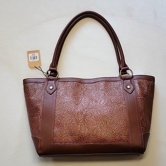 FRYE and Co Embossed Large Shoulder Tote Bag - Picture 11 of 12